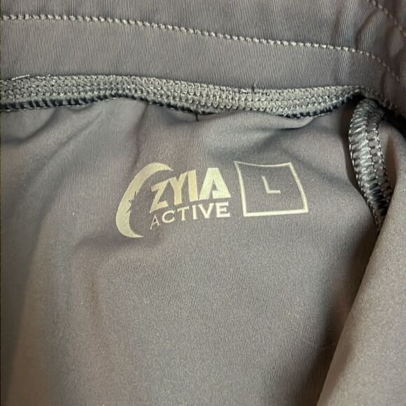 Zyia Joggers Large Gray Peak Zipper Ankle Casual Gym Fitted Drawstring C34 - Picture 4 of 8